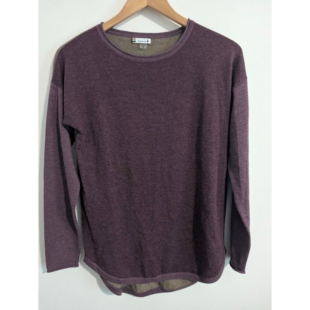 Smartwool Women's Merino Wool Blend Color Block Crewneck Long Sleeve Size S